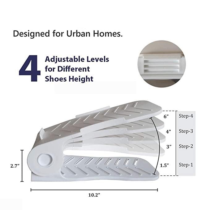 Adjustable Shoe Storage cum Organizer, Pack of 4 pcs.