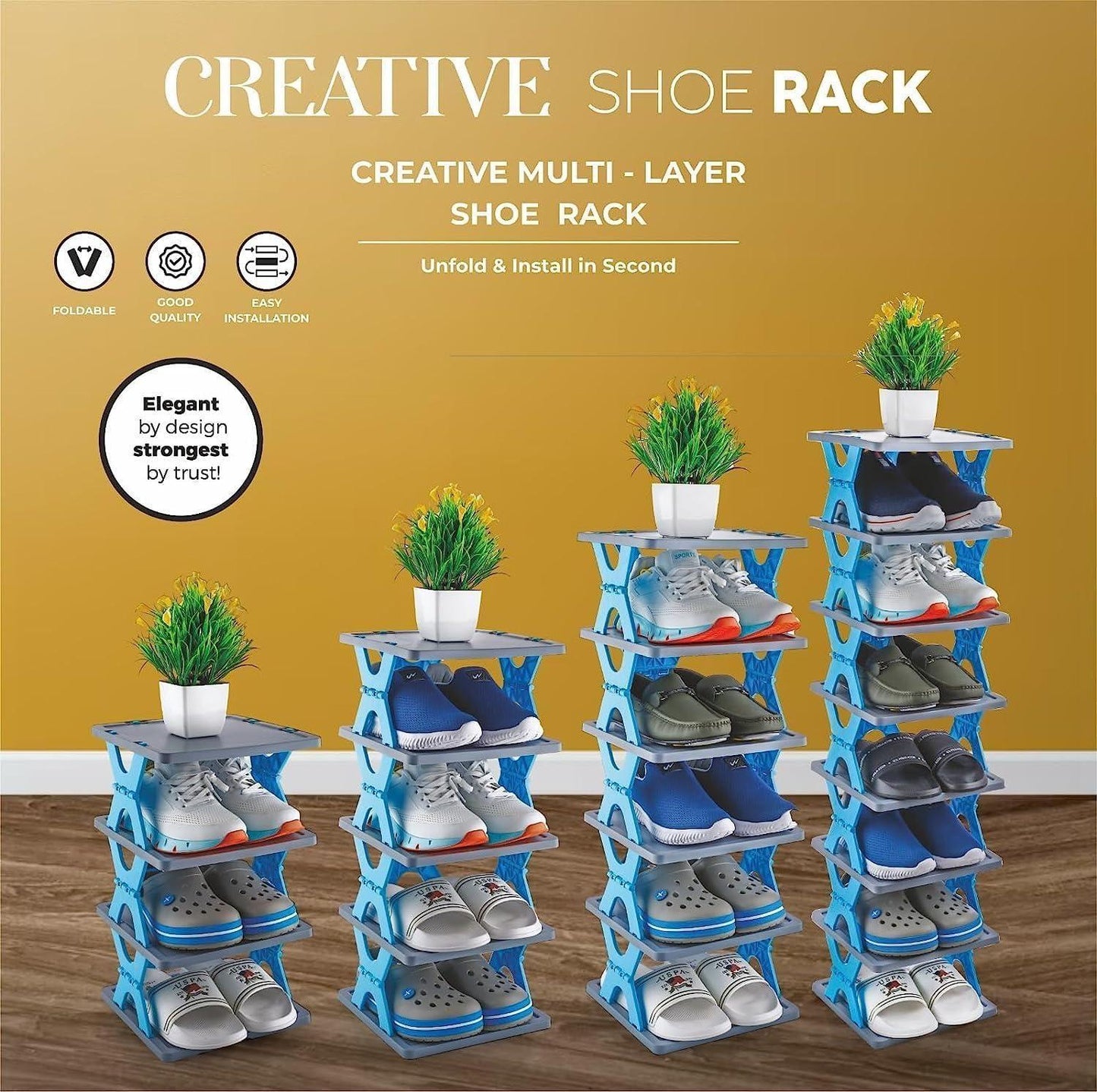 "Smart Foldable Shoes Rack – 6 Tier" Pack of 1